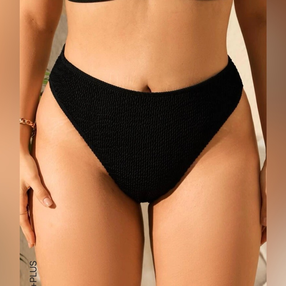Shein high waist ribbed bikini bottoms